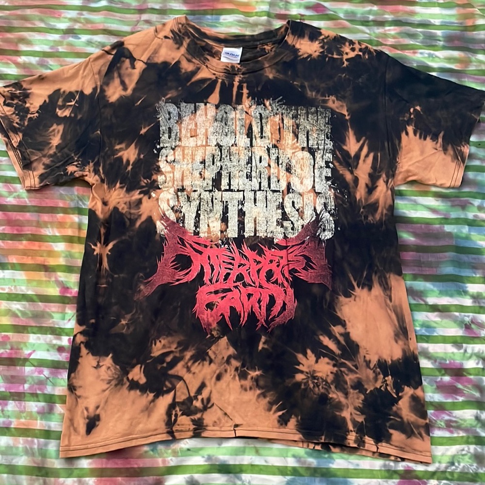 Bleach dyed enterprise earth band shirt